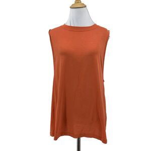 Lululemon All Yours Tank Top Womens 6 Orange Oversized Low Cut Sleeveless *READ